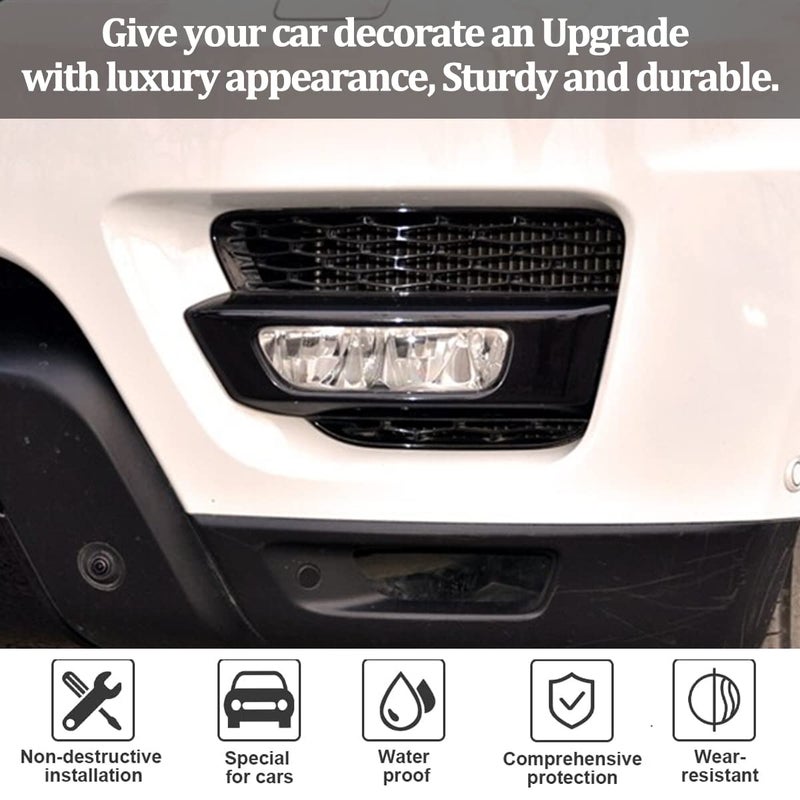 YUECHI For Range Rover Sport 2014-2017 Car ABS Front Fog Lamp Trim Accessories (Gloss Black) - Image 5